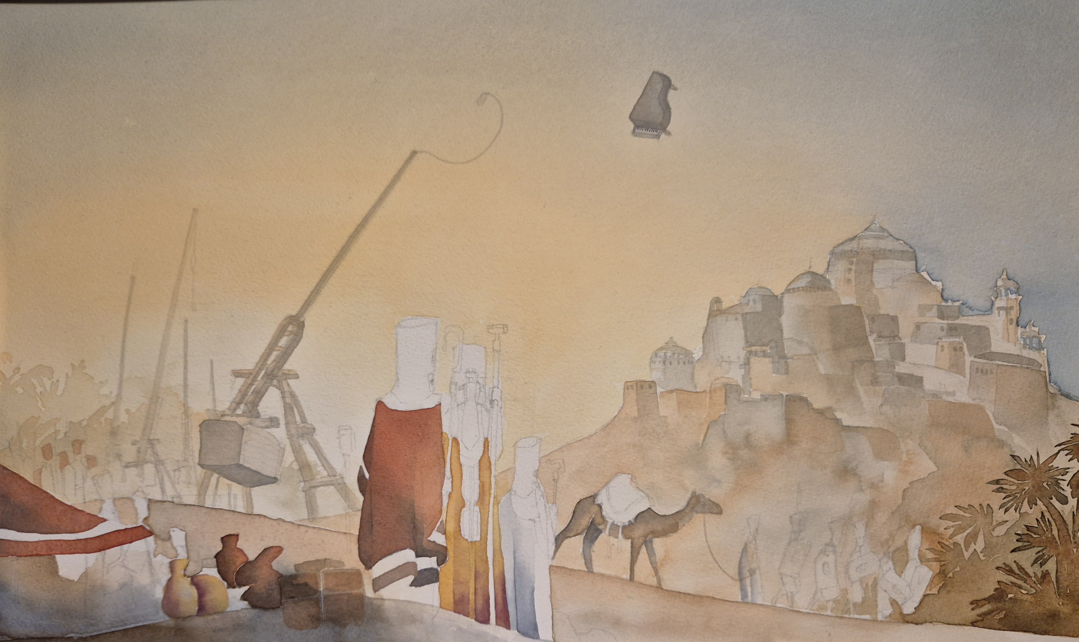 Osmanernas belägning av Araqaba, 30 x 40 cm